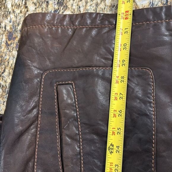 Wilsons Leather Pelle Studio Button Front Brown Jacket Size L - Picture 13 of 14